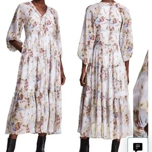 All Saints Trude Vimur Midi dress